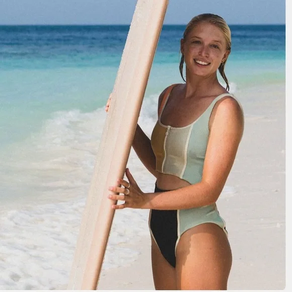 RIP CURL WOMEN'S BLOCK PARTY SPLICE GOOD COVERAGE ONE PIECE SWIMSUIT - Picture 3 of 10